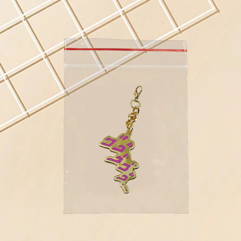 Jojo'S Bizarre Adventure Merchandise Keychain Creative Anime Gold Pendant Bag Accessory Phone Charm Exquisite Gift