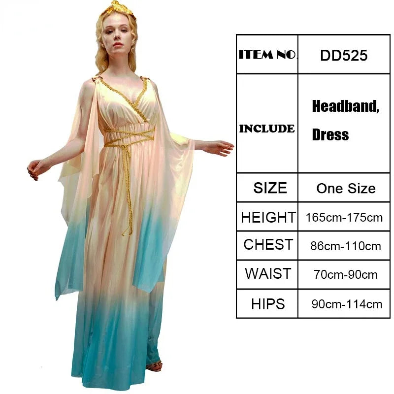 Greek Goddess Cosplay Dress Set for Women