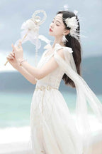 NONSAR God Greek Sweet Vintage Fairy Dress Women Summer Court Style Han Elements Chiffon Elegant floating Strap Long Dresses