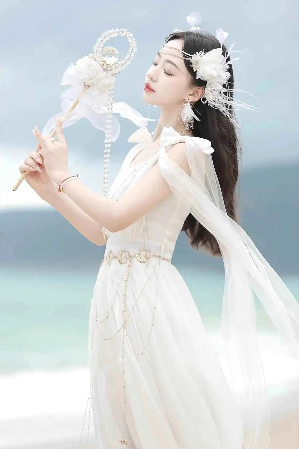 NONSAR God Greek Sweet Vintage Fairy Dress Women Summer Court Style Han Elements Chiffon Elegant floating Strap Long Dresses