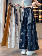 Women's Floral Print Wide Leg Pants - High Waist Casual Trousers