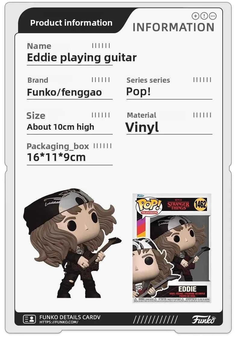 Genuine Edition FUNKO POP《Stranger Things: Eddie, Dustin, Eleven》Action Desktop Decoration Ornament Model Toys Collectible Model