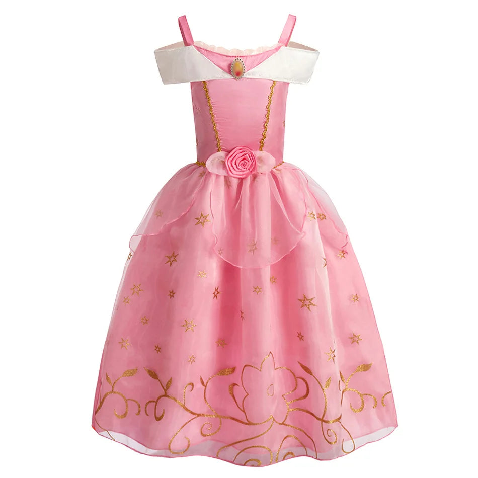 WEIZOO Girls Princess Aurora Dress - Sleeping Beauty Cosplay Costume