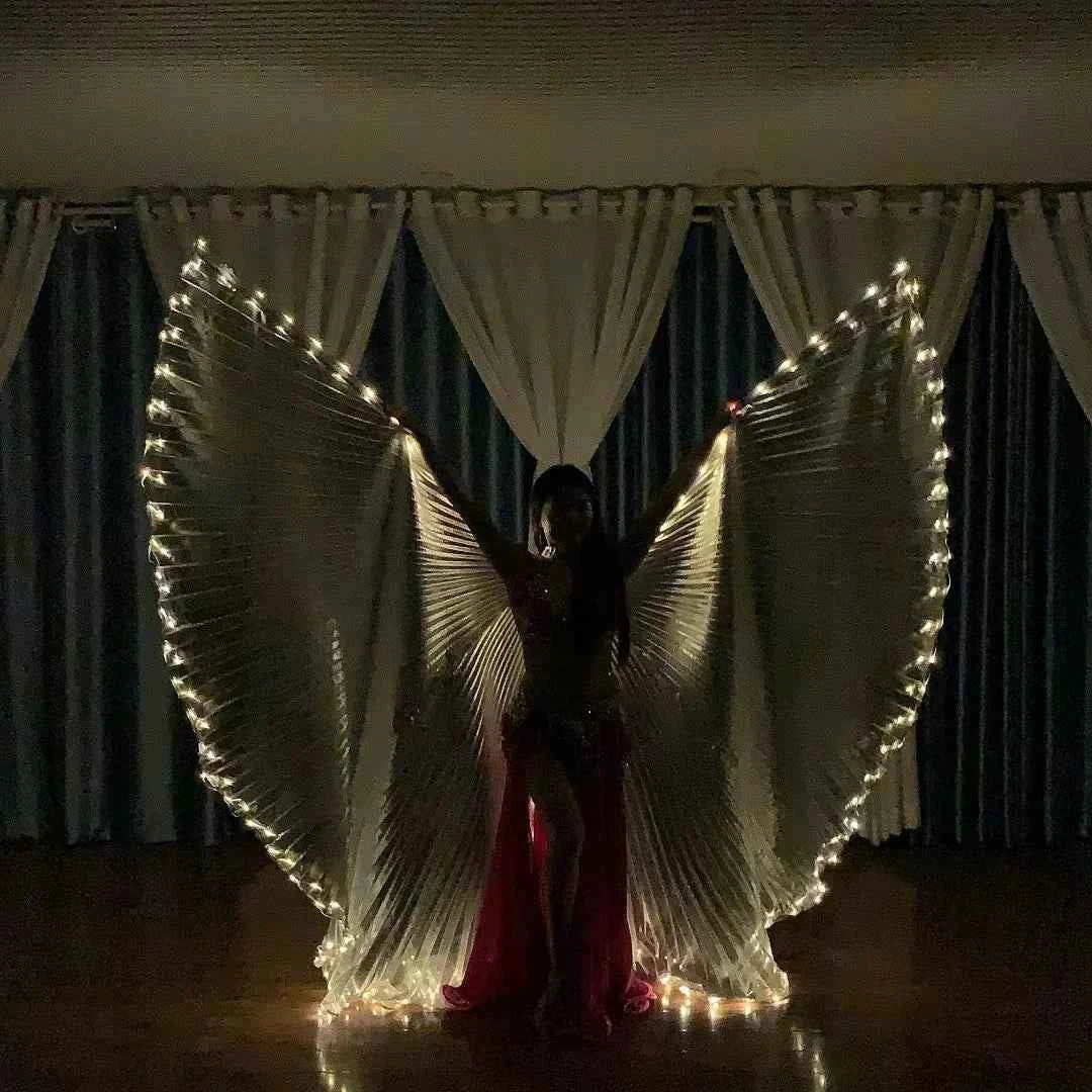 Belly Dance LED Isis Wings Both Sides Fluorescent Butterfly Performance Belly Dancing Bellydance Carnival Led Costumes Shows