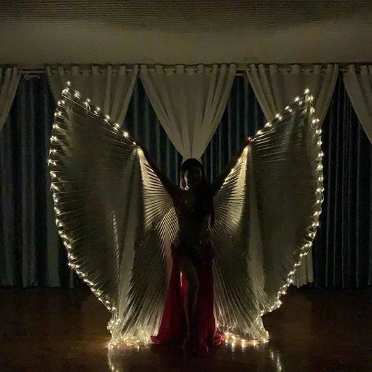 Belly Dance LED Isis Wings Both Sides Fluorescent Butterfly Performance Belly Dancing Bellydance Carnival Led Costumes Shows