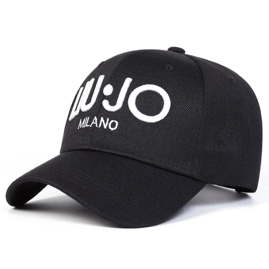 Unisex LIU JO MILANO Letter Embroidery Baseball Caps Spring Autumn Outdoor Sunscreen Hat Adjustable Casual Trucker Hats SS69 9.69 Black