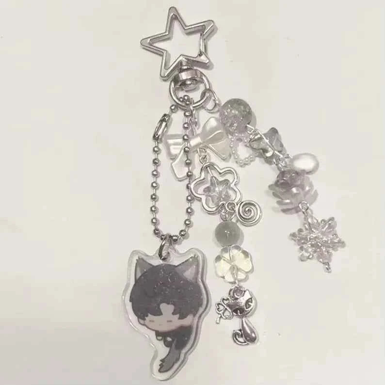 Game Love And Deepspace Rafayel Xavier Zayne Cosplay Key Chain Acrylic Keychains Backpack Pendant Key Ring Accessories