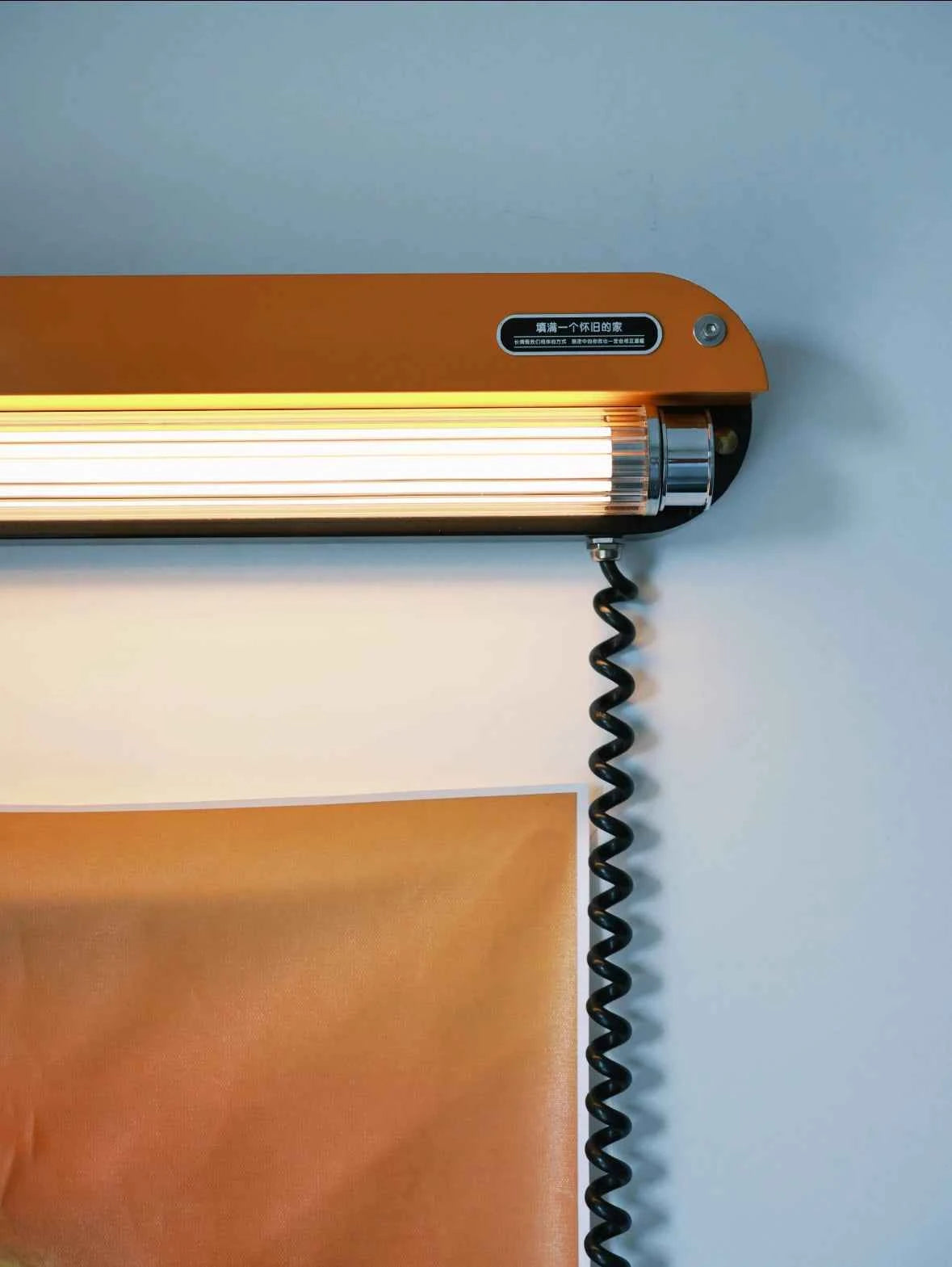 Bauhaus Retro Wall Lamp Vintage Industrial Orange Sconce No Wiring Needed LED Wall Light For Bedroom Study Room Sideboard Cafe