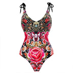 2023 New Arrival Push Up Women Bikini Set Floral Printed Ruffle Bikinis Strappy Bandage Swimwear Brazilian Biquini Bathing Suit SS69