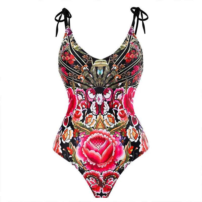 2023 New Arrival Push Up Women Bikini Set Floral Printed Ruffle Bikinis Strappy Bandage Swimwear Brazilian Biquini Bathing Suit SS69