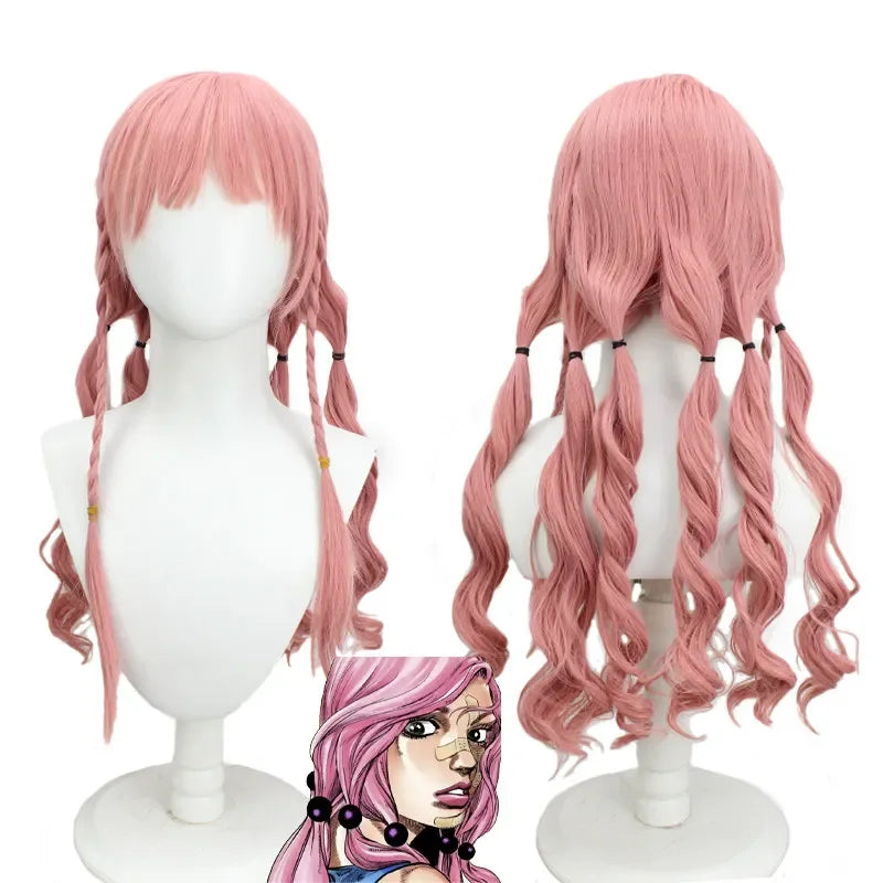 Hirose Yasuho JoJolion Cosplay Wig Pink Hair for JOJO Bizarre Adventure Anime