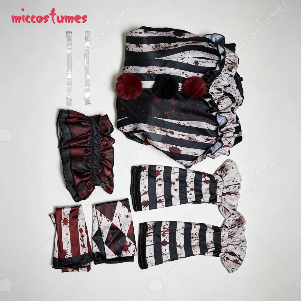【Ready for Ship】Miccostumes Women's Vintage Dark Clown Dress Set for Halloween Joker Cosplay Costume