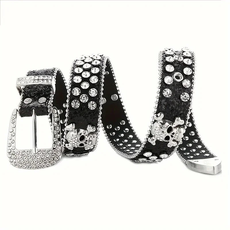 SS69 Rhinestone Western Cowgirl Belt - PU Leather Y2K Style Accessory