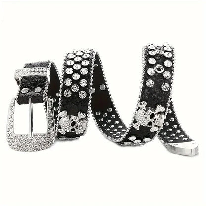 SS69 Rhinestone Western Cowgirl Belt - PU Leather Y2K Style Accessory