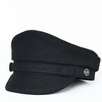 2025 New Navy Peaked Sailor Cap Men Women Summer Beret Hat Male Canvas Grey Eagle Belt Locomotive German Captain Casque