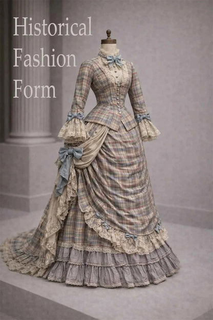 1880s Vintage Victorian Bustle Dress Civil War Theater Edwardian Duchess Costume Gothic Tea Party Eveving Prom Dress Ball Gown