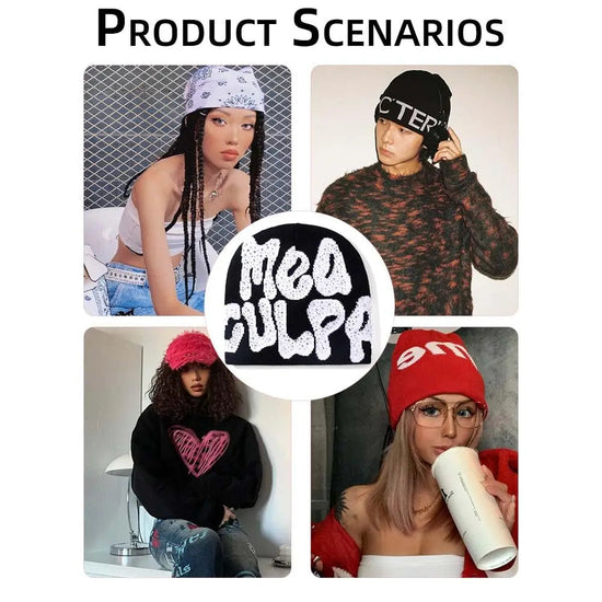 2025 New Unisex Beanie Winter Warm Caps Y2K Knitted Jacquard Hip Hop Skull Cap Casual Trend Lightweight Warm Knit Hat For Women SS69