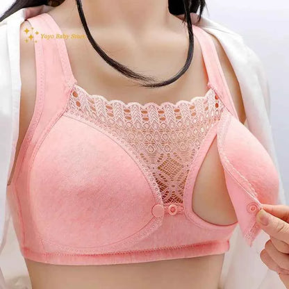 2025 Open front non-underwire maternity bra folding anti-sagging Breastfeeding underwear during pregnancy