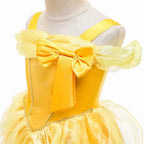 Girl Belle Dress Up Sleeveless Floral Children Party Princess Costume Kids Beauty and The Beast Halloween Carnival Outfit Clothe