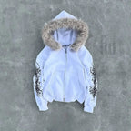 Y2K Fashion Collection Versatile Jacket Zip Up Hoodies Casual Plush fur Hooded Womens Comfortable Thickened Cardigan Coat Tops SS69