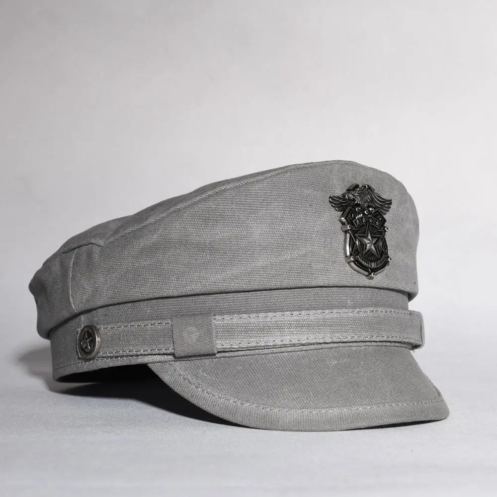 2025 New Navy Peaked Sailor Cap Men Women Summer Beret Hat Male Canvas Grey Eagle Belt Locomotive German Captain Casque