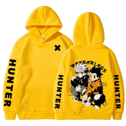 Hunter X Hunter Japan Anime Men Women Hoodies Killua Zoldyck Gon Harajuku Unisex Pullover Casual Plus Size Sweatshirt Streetwear SS69 20.69 Yellow / XL