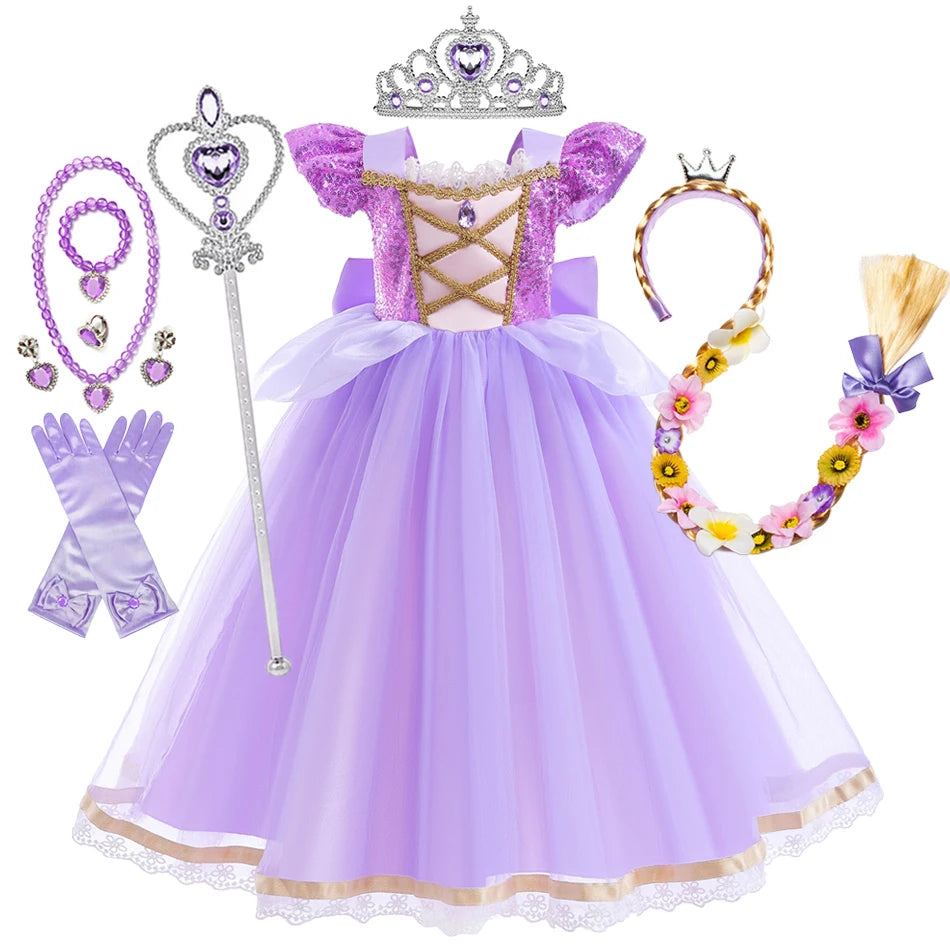 Rapunzel Princess Dress for Girls - Purple Ball Gown Costume