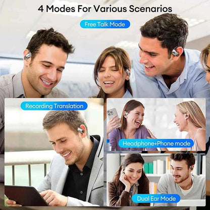 PAXA OpenAirUltra AI Translation Real Time 3-in-1 Translator Earbuds 145 Languages & Accents Bluetooth 5.4 Translating Earphones