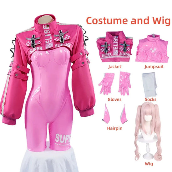 Women’s Nikki Alice Cosplay Costume Bodysuit with Ear Gloves Wig Cosplay Latex Cat suit Jumpsuit Jacket Suit SS69 65.69 Costume and wig / XXXL