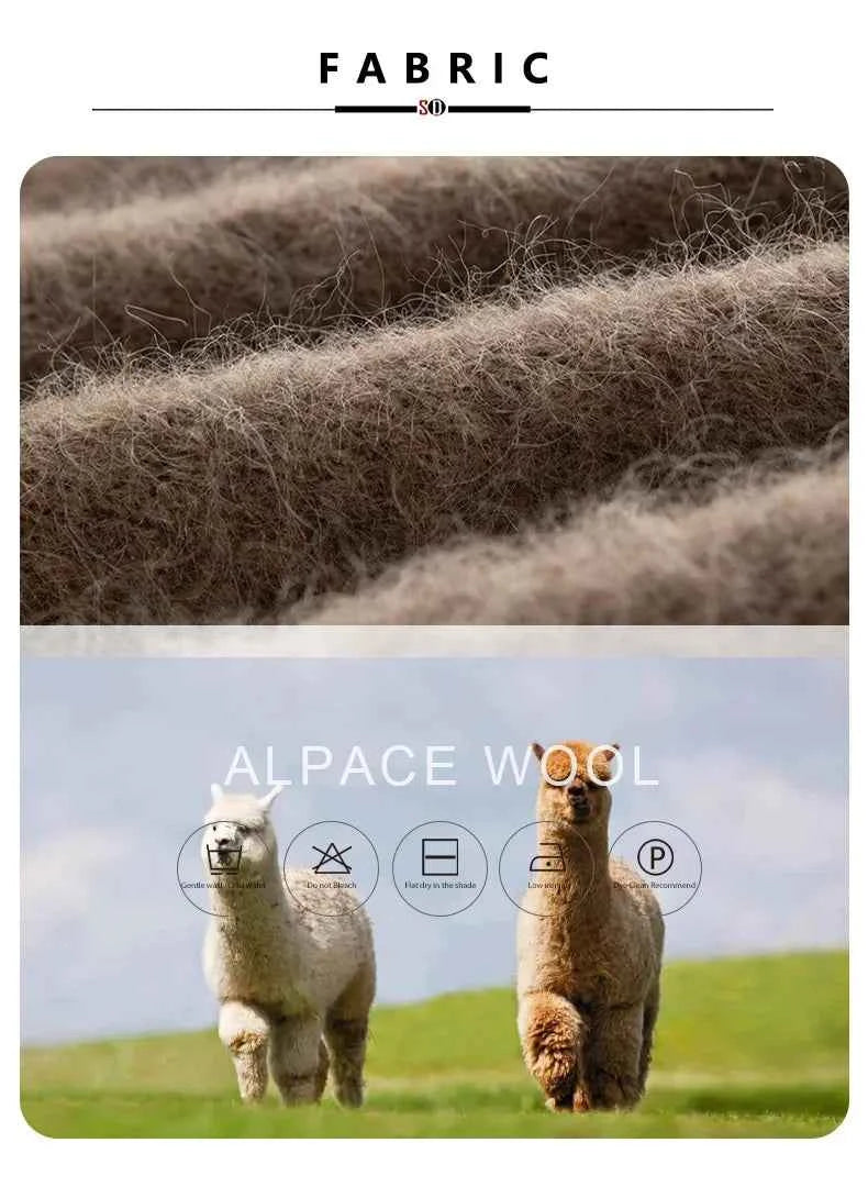 Warm Alpaca Pullovers for Woman, Dropped Sleeved Loose Sweaters, 2025 Fall Winter Top, Camel, Beige