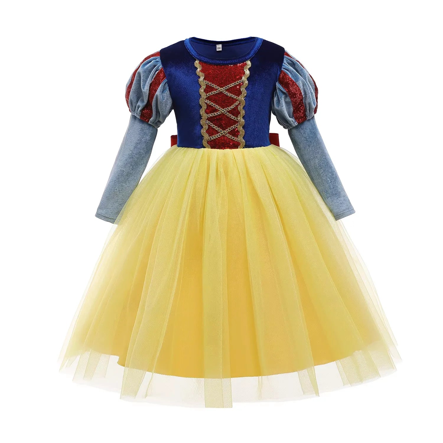 Disney Snow White Princess Dress for Girls - Yellow Stripe Cosplay Costume