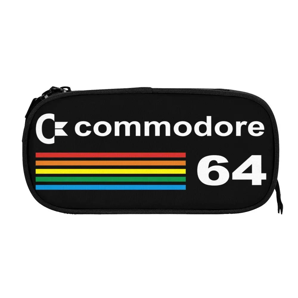 Custom Kawaii Retro Commodore 64 Pencil Case for Girls Boys C64 Amiga Computer Large Capacity Pen Box Bag Stationery SS69