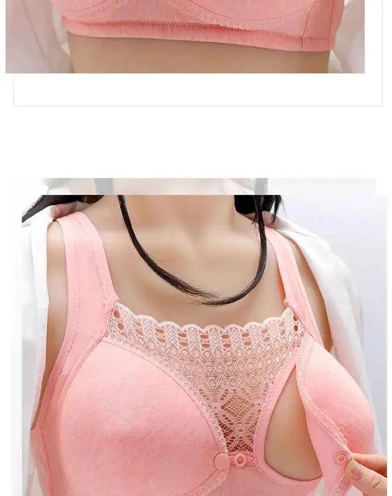 2025 Open front non-underwire maternity bra folding anti-sagging Breastfeeding underwear during pregnancy