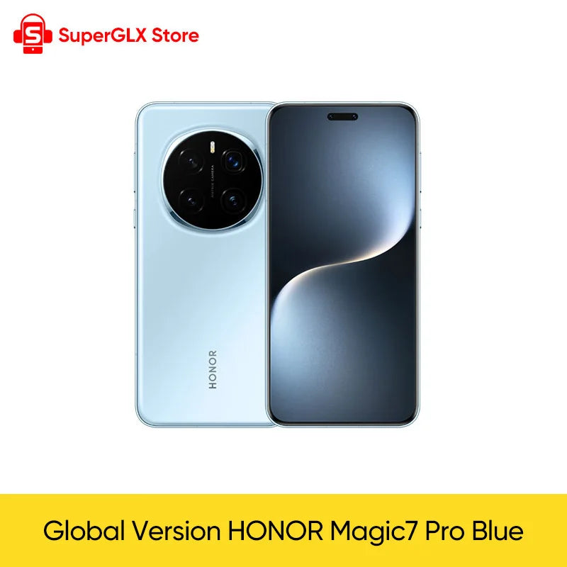 HONOR Magic7 Pro Global Version 5G AI Smartphone Snapdragon 8 Elite 6.8''120Hz OLED Screen 200MP Cameras 100W Charge Magic 7 Pro SS69 1294.69 Breeze Blue / Russian Federation / Global Version|