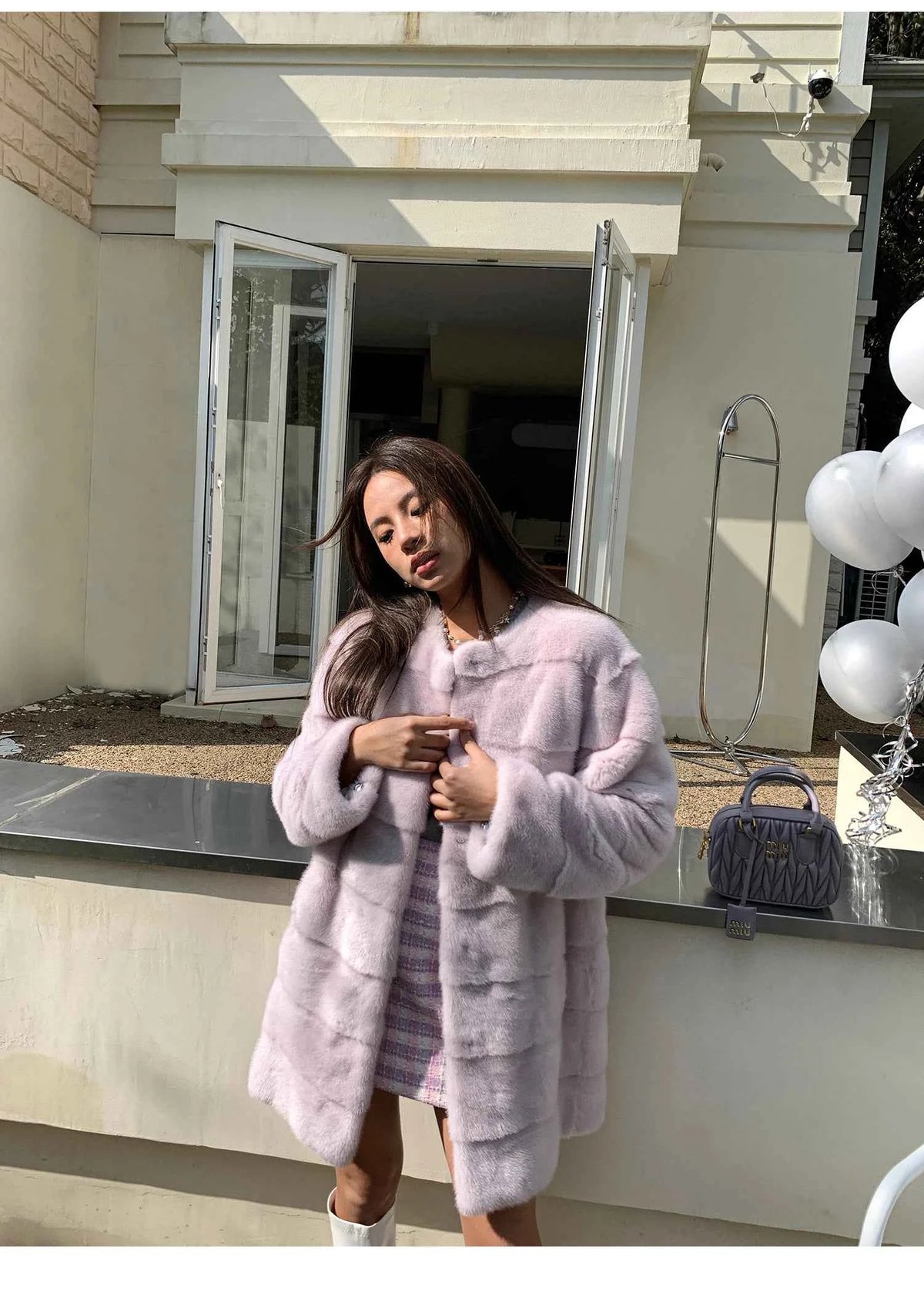 HDHOHR 2025 New 100% Real Mink Fur Coat Women Fashion Essential Natural Mink Fur Jackets Warm Royel Blue Winter Fur Coat