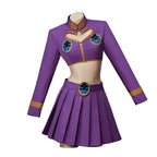 Anime JOJO's Bizarre Adventure Golden Wind Giorno Giovanna Cosplay Costume Sexy Purple Skirts Crop Top and Mini Skirts Party Set