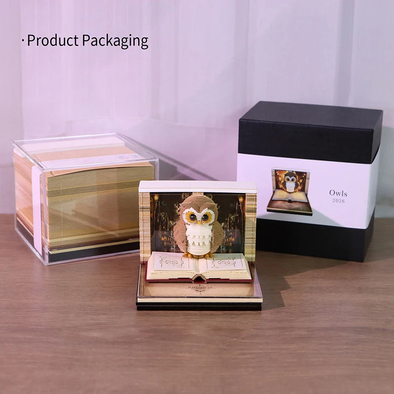 ANENG 2026 3D Paper Carving Desk Calendar with LED Light