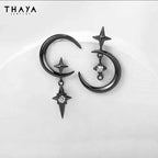 Thaya Original Design Star and Moon Earrings S925 Silver Needle Studs Earring For Women Vintage Earring Fashion Crystal Jewelry
