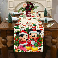 1 Piece of Disney Mickey Mouse Patterned Rectangular Tablecloth, Suitable for Dining Tables, Family Gatherings, Home Decoration, Christmas Decoration