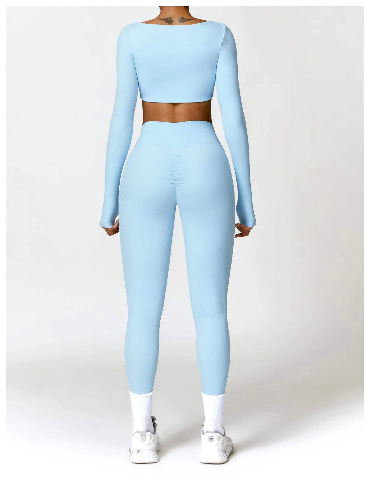 2PCS Yoga Suit Sports Set Women Quick-Drying Gym Set Women Tracksuit Running Workout Long Sleeve Sports Shirt Yoga Clothing SS69
