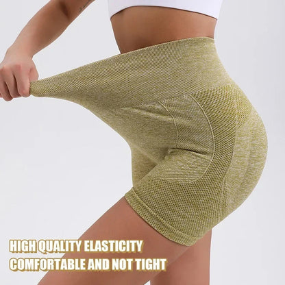 Women Yoga Shorts High Waist Butt Lifting Workout Fitness Tights Tummy Control Gym Running Stretched Pants Casual Sportswear SS69