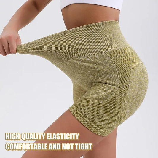 Women Yoga Shorts High Waist Butt Lifting Workout Fitness Tights Tummy Control Gym Running Stretched Pants Casual Sportswear SS69