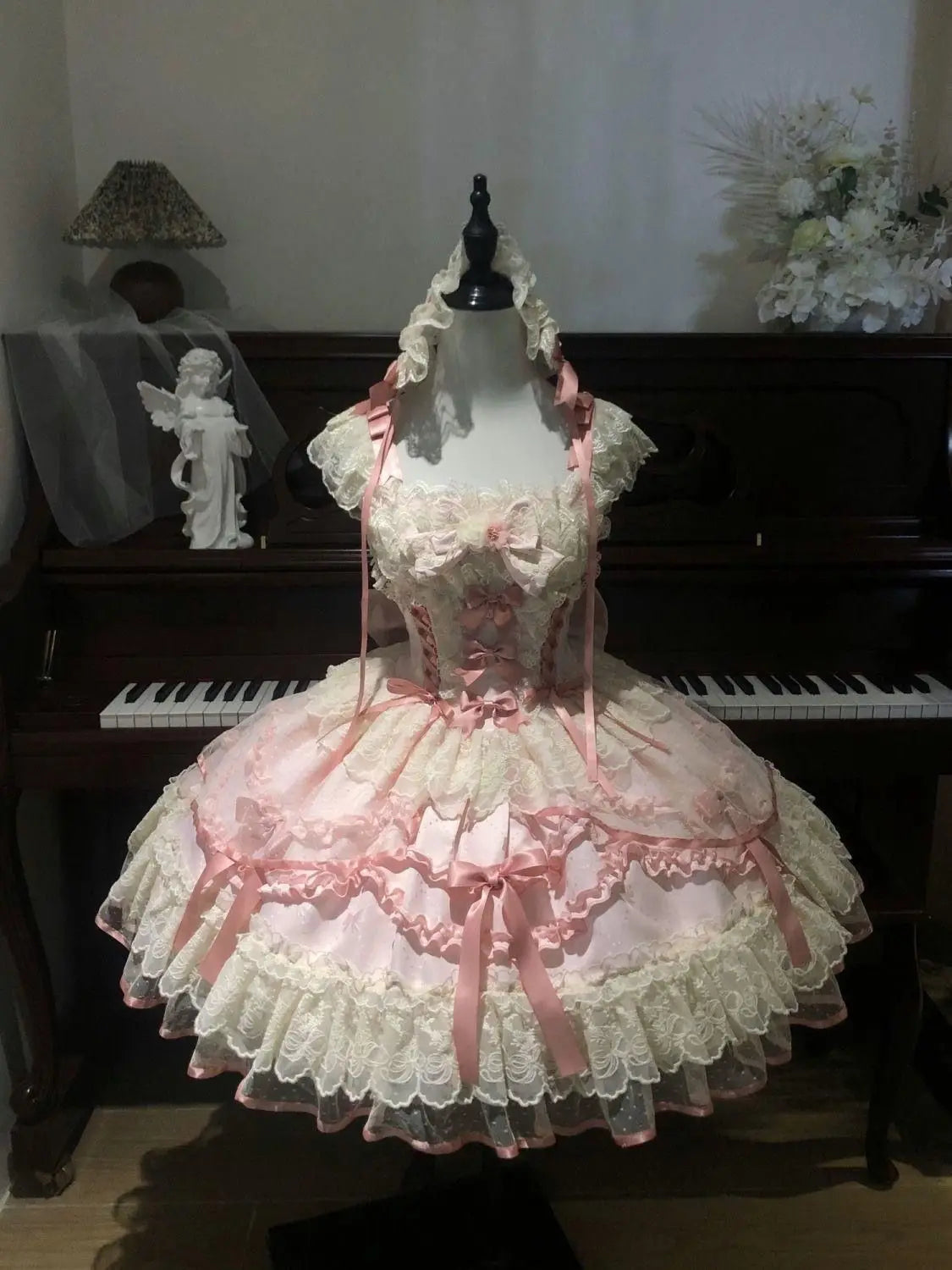 French Lolita Strap Dress Lace Patchwork Cosplay Outfit Y2K Vintage Elegant Girls Sweet Party Kawaii Dress Women Clothing 2026