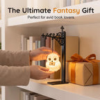 Novelty Hanging Animal Bookend Lamp Magic Owl Bird Metal Book End Stand With Glowing Hanging Ornament Light For Bookshelf Gift