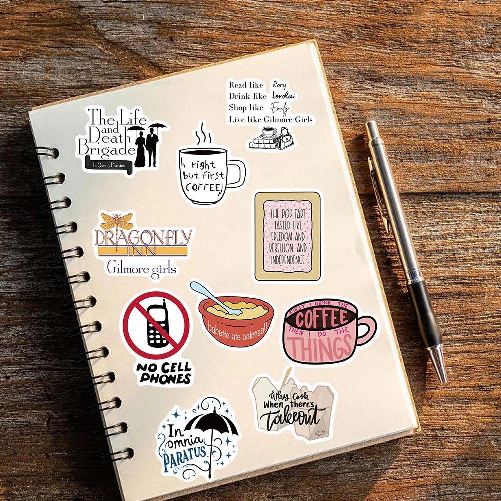 50PCS Gilmore Girls Stickers Cartoon Funny Graffiti Decals Luggage Motorcycle Gift Luggage Decorative Waterproof Phone Sticker SS69