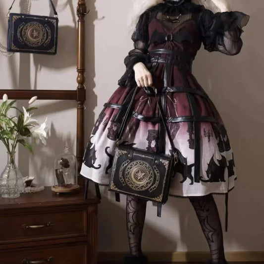 SS69 Harajuku Vintage Shoulder Bag, Y2K Gothic Square Messenger Tote