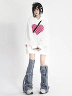 Y2k Denim Leg Warmers with Adjustable Buckle Straps