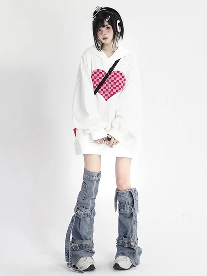 Y2k Denim Leg Warmers with Adjustable Buckle Straps
