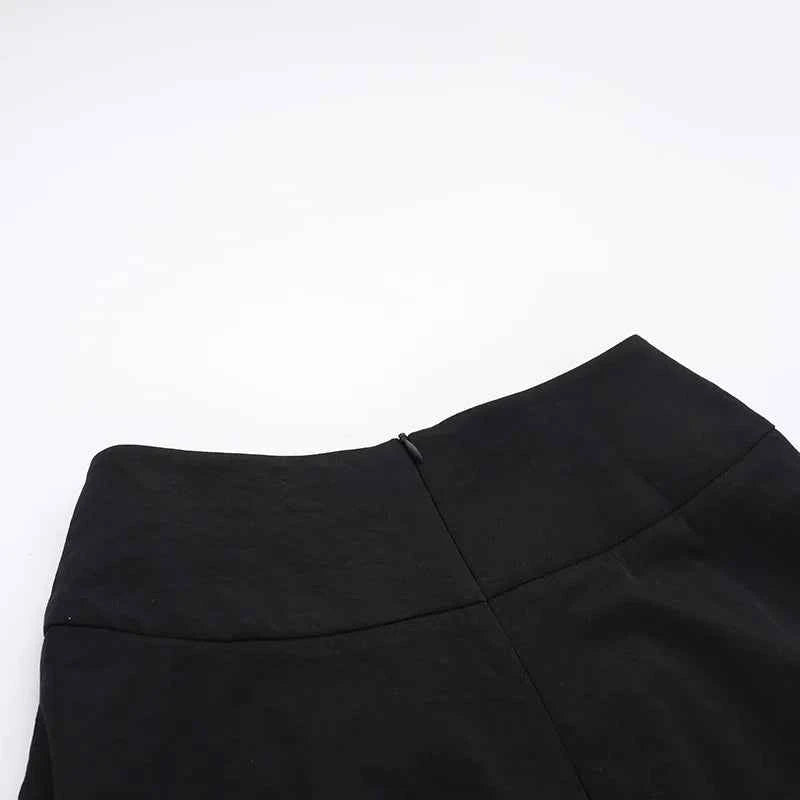 Goth Streetwear Gothic Skirt Women Harajuku Emo Alternative Grunge High Waist Bandage A-line Skirts Y2k E-girl Indie Clothes