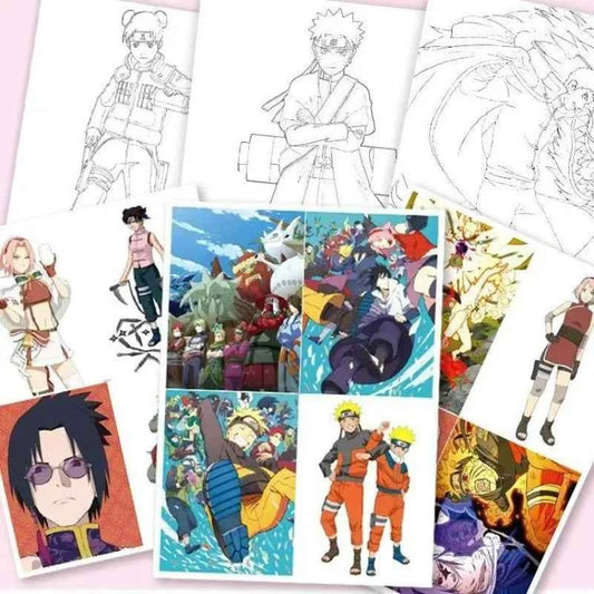 24pcs NARUTO Characters Colorful Cartoon Art Book for Drawing and Improving Your Skills